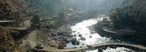 banks of River Teerthan which is a fresh water river fed by the melting glaciers of the Great Himalayas